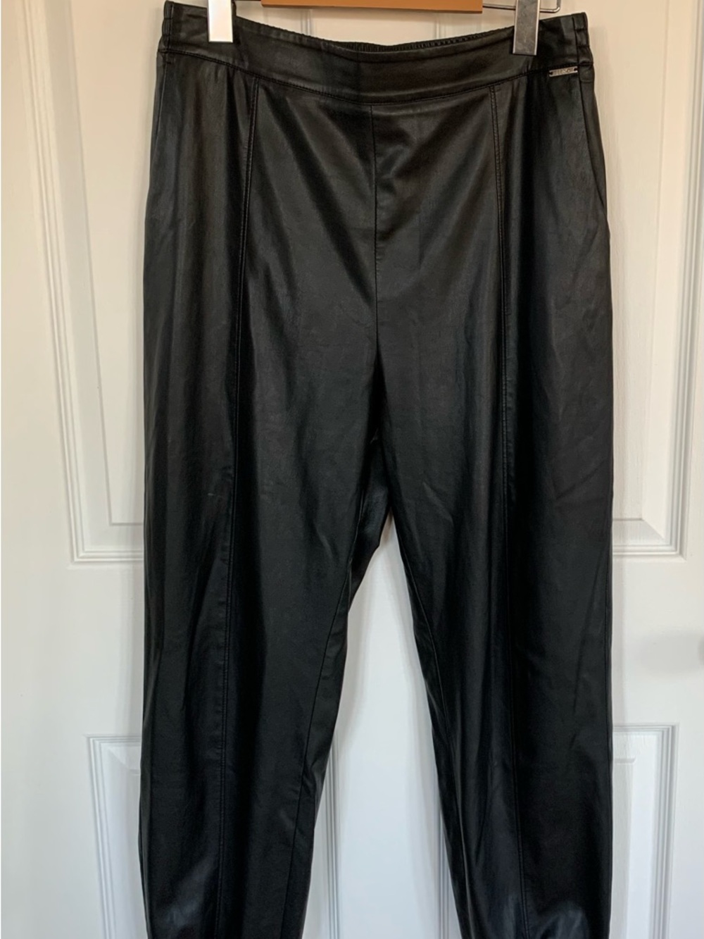 Liu Jo Black Faux Leather Tapered Pants